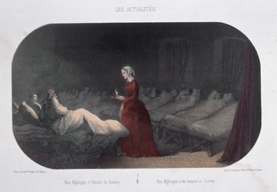 Miss Nightingale (1820-1910) im Krankenhaus in Scutari während des Krimkrieges, 1856 von Max and Simeon Beeger